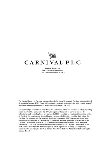 Thumbnail Carnival Corporation Financial Statement 2018