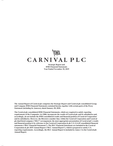 Thumbnail Carnival Corporation Financial Statement 2019