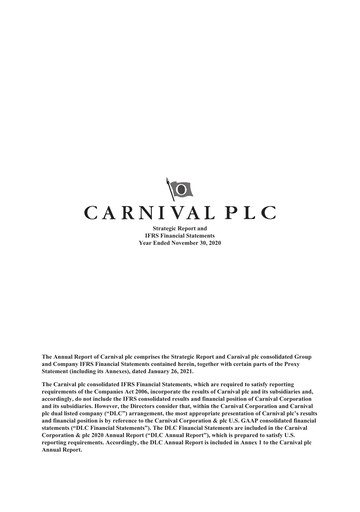 Thumbnail Carnival Corporation Financial Statement 2020