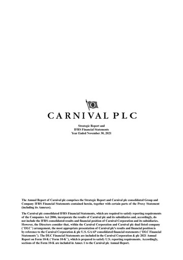 Thumbnail Carnival Corporation Financial Statement 2021