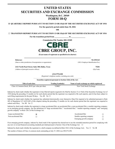 Thumbnail CBRE Group
 Quarterly Report 2026-q2