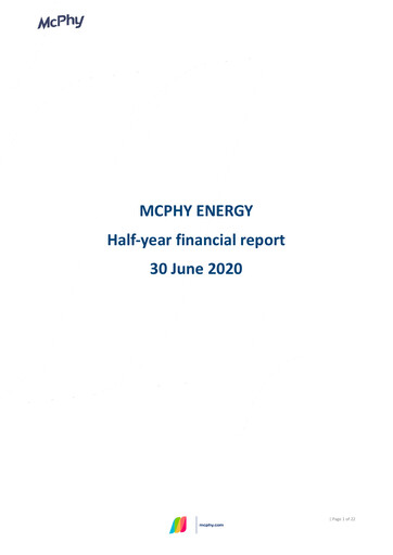 Miniature McPhy Energy Rapport semestriel 2020-h1