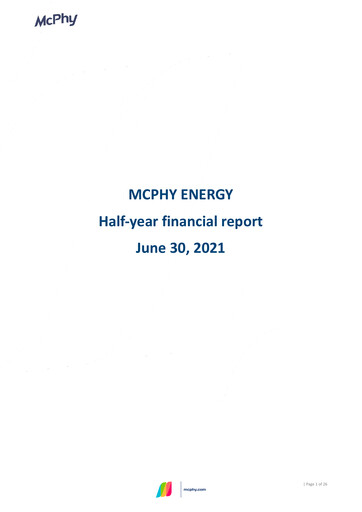 Miniature McPhy Energy Rapport semestriel 2021-h1