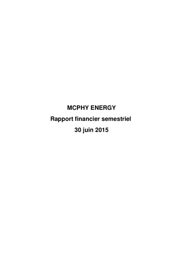 Miniature McPhy Energy Rapport semestriel 2015-h1