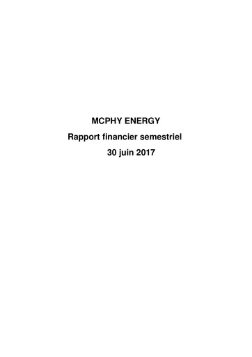 Miniature McPhy Energy Rapport semestriel 2017-h1