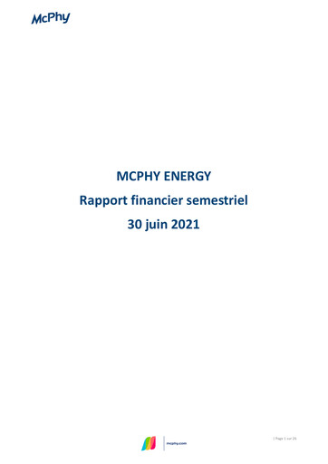 Miniature McPhy Energy Rapport semestriel 2021-h1