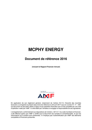Thumbnail McPhy Energy Universal Registration Document 2016
