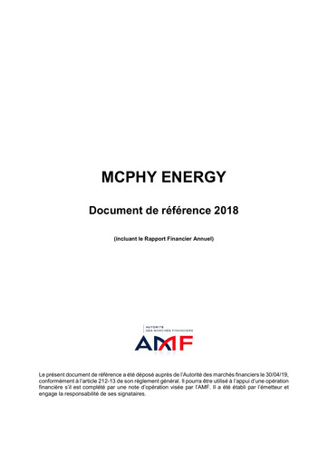 Thumbnail McPhy Energy Universal Registration Document 2018