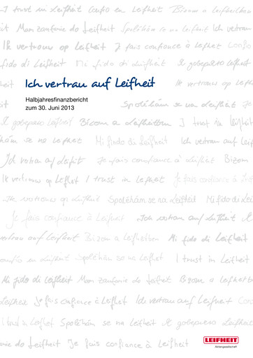 Miniature Leifheit Rapport semestriel 2013-h1