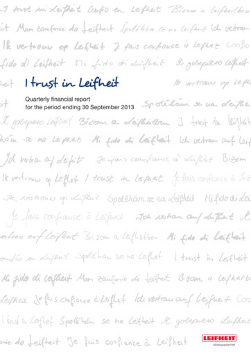 Thumbnail Leifheit Quarterly Report 2013-q3