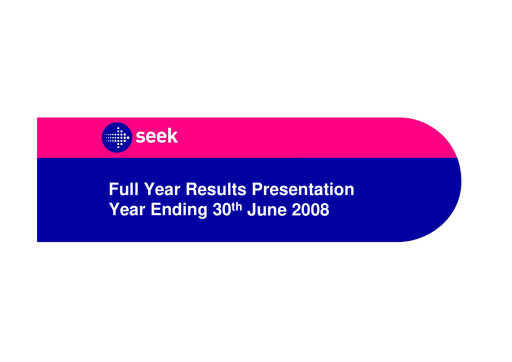 Thumbnail Seek Limited
 Financial Report 2008