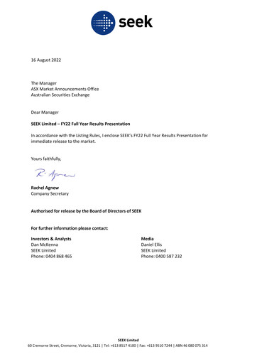 Thumbnail Seek Limited
 Financial Report 2022