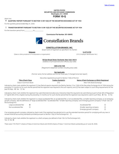 Thumbnail Constellation Brands Quarterly Report 2027-q1
