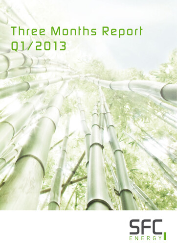 Thumbnail SFC Energy AG Quarterly Report 2013-q1