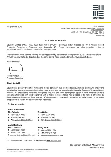 Thumbnail South32 Annual Report 2019