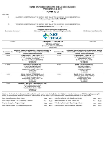Vorschaubild Duke Energy Quartalsbericht 2019-q1