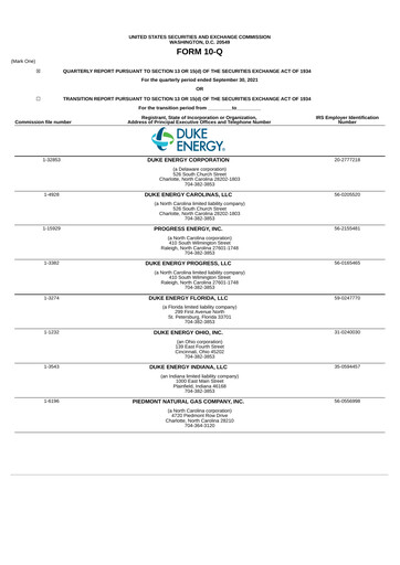 Vorschaubild Duke Energy Quartalsbericht 2021-q3