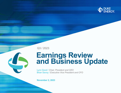 Miniature Duke Energy Rapport trimestriel 2023-q3