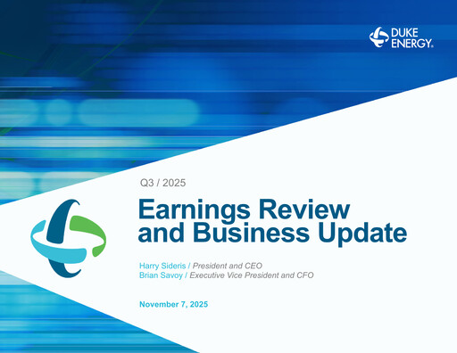Miniature Duke Energy Rapport trimestriel 2025-q3