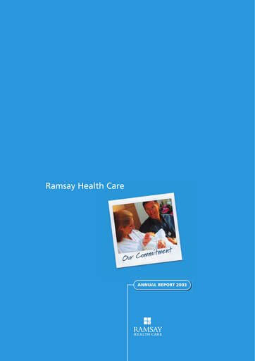 Thumbnail Ramsay Health Care Annual Report 2003