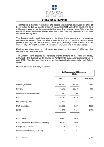Thumbnail Ramsay Health Care Half-year Report 2002-h1