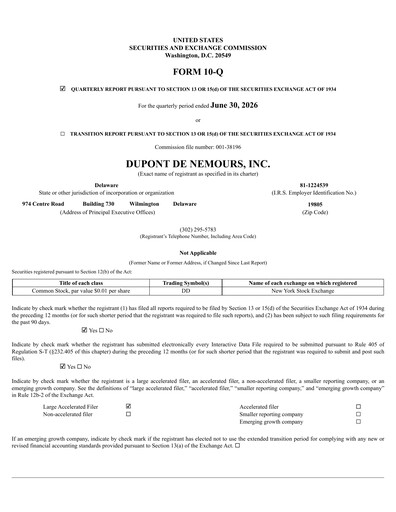 Thumbnail Dupont De Nemours Quarterly Report 2026-q2