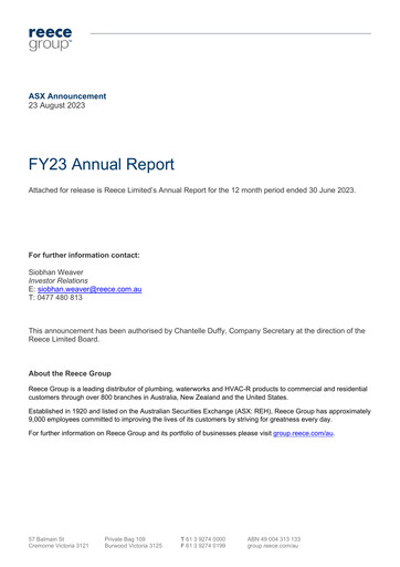 Thumbnail Reece Group Annual Report 2023