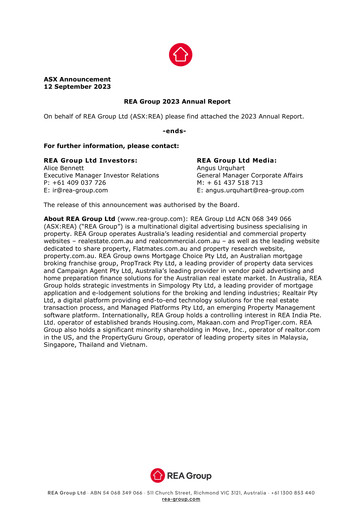 Thumbnail REA Group Annual Report 2023