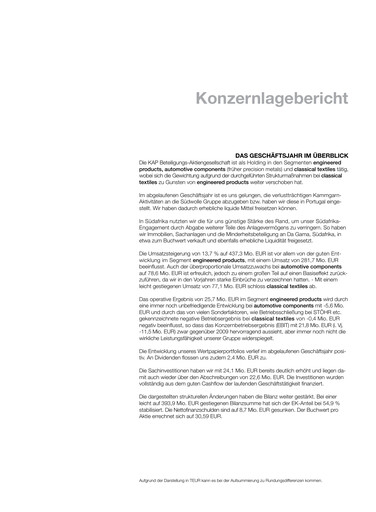 Thumbnail KAP AG Financial Report 2010