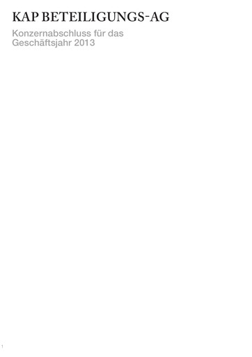 Thumbnail KAP AG Financial Report 2013