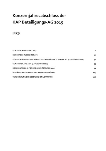 Miniature KAP AG Bilan financier 2015
