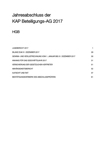 Miniature KAP AG Bilan financier 2017