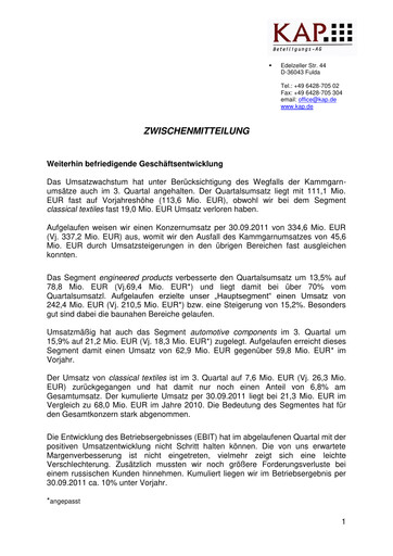 Thumbnail KAP AG Quarterly Report 2011-q3
