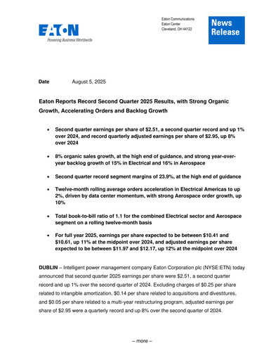 Thumbnail Eaton Quarterly Report 2025-q2