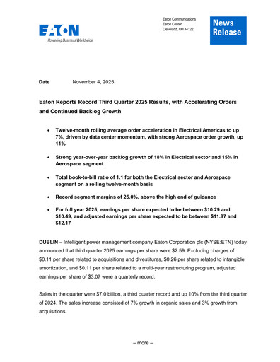Thumbnail Eaton Quarterly Report 2025-q3