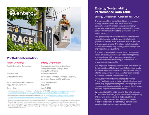 Vorschaubild Entergy ESG-Bericht 2025