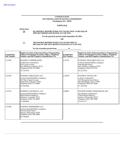 Vorschaubild Entergy Quartalsbericht 2024-q3