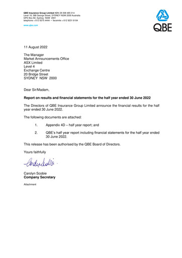 Thumbnail QBE Insurance
 Half-year Report 2022-h1