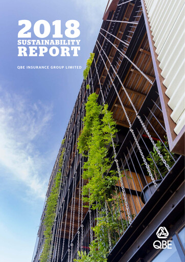 Thumbnail QBE Insurance
 Sustainability Report 2018