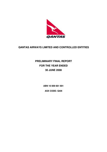 Thumbnail Qantas Airways
 Financial Statement 2008