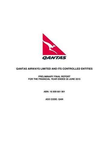 Thumbnail Qantas Airways
 Financial Statement 2015