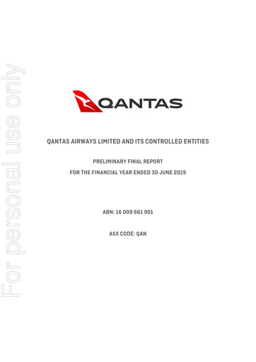 Thumbnail Qantas Airways
 Financial Statement 2019