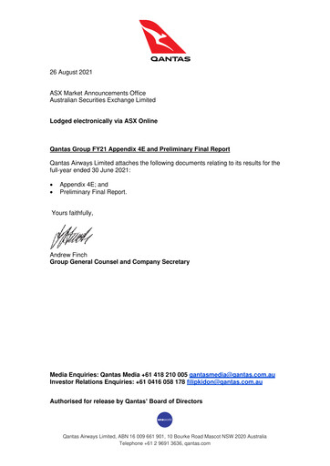 Thumbnail Qantas Airways
 Financial Statement 2021