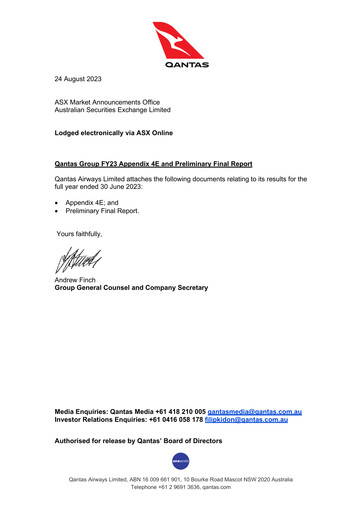 Thumbnail Qantas Airways
 Financial Statement 2023