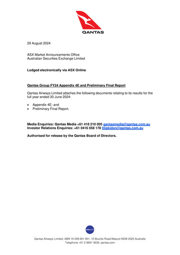 Thumbnail Qantas Airways
 Financial Statement 2024