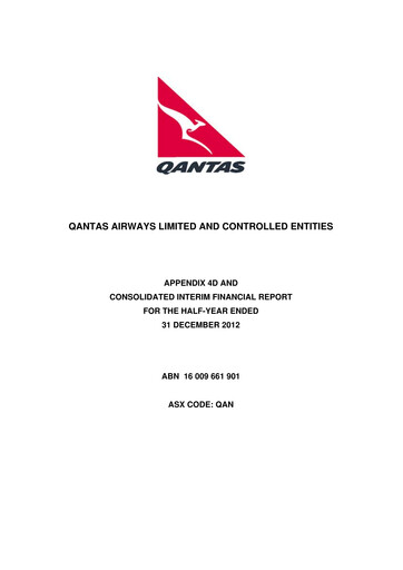 Thumbnail Qantas Airways
 Half-year Report 2012-h1