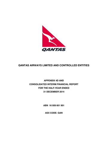 Thumbnail Qantas Airways
 Half-year Report 2014-h1