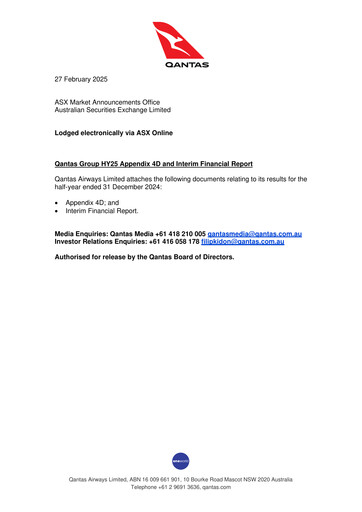 Thumbnail Qantas Airways
 Half-year Report 2025-h1