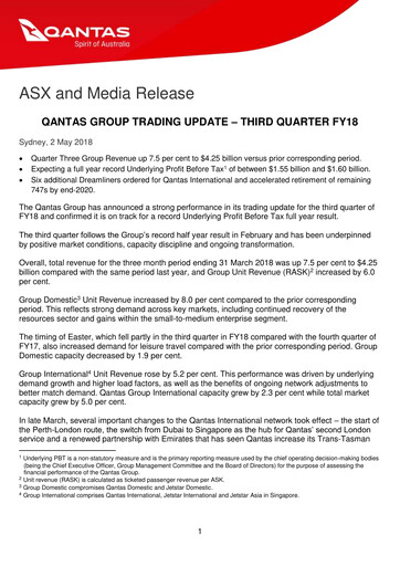 Thumbnail Qantas Airways
 Quarterly Report 2018-q3