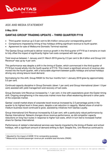 Thumbnail Qantas Airways
 Quarterly Report 2019-q3